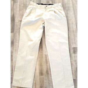 Roundtree & Yorke Mens Pants Cotton Khaki Creme 38 x 34 Classic Fit
